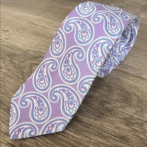 Bugatchi Purple Paisley Men's Seta Silk Tie